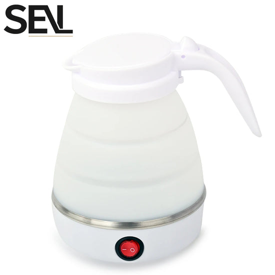 0.6L Mini foldable electric kettle portable electric kettle household travel water heater silicone compression 110V-220V